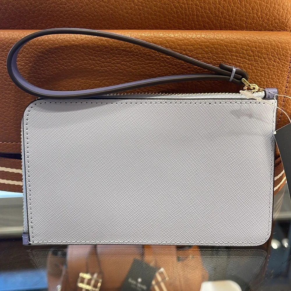 Kate Spade Lucy Small L-zip Wristlet Evening Blue Iris Multi NWT